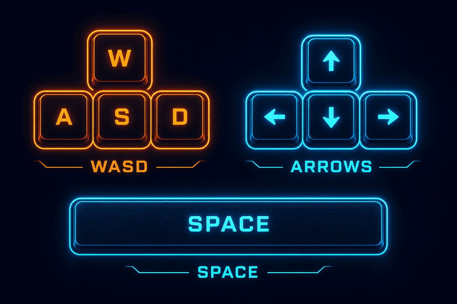 WASD or arrows to move, space to bomb